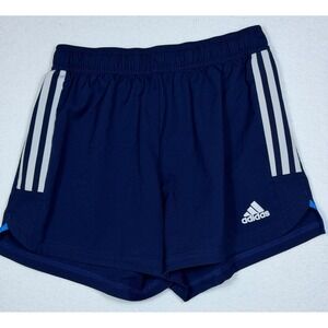 Adidas Women Aero Ready Navy Blue Running Shorts 3 Stripe Athletic Gym Size S